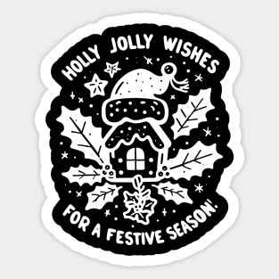 Holly Jolly Wishes for a Festive Season Sticker